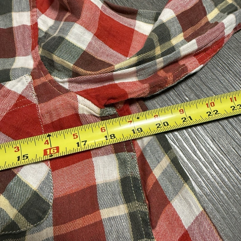 RL Denim & Supply red plaid flannel button down Ralph Lauren Large M Long sleeve - Picture 4 of 5